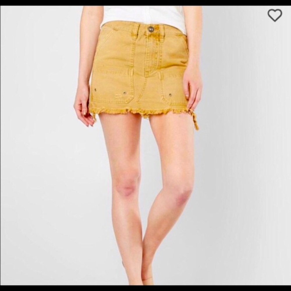Free People Khaki Cargo Mini Skirt